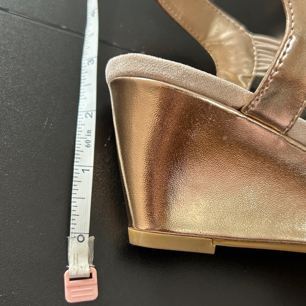 Silver Slipper Phoebe Women's Sandal Wedge Rose Gold Open Toe Size 81/2 M - Picture 7 of 7